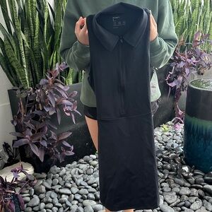 GAP Black Midi Dress with Zip Front